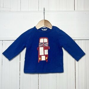 MINI BODEN British Flag Double Decker Bus Long Sleeve Shirt